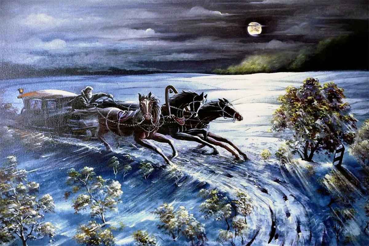 Зимняя дорога - Пушкин, иллюстрация