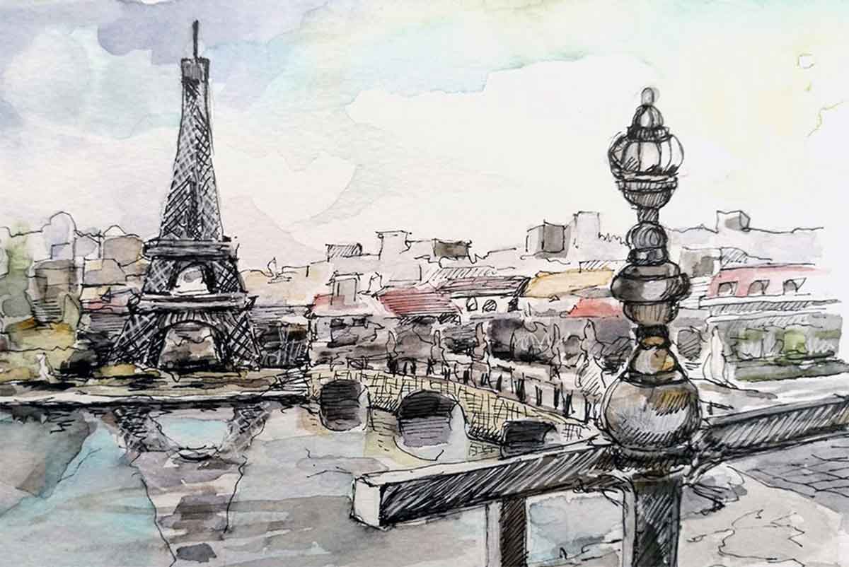 Маяковский - Париж, иллюстрация к стиху