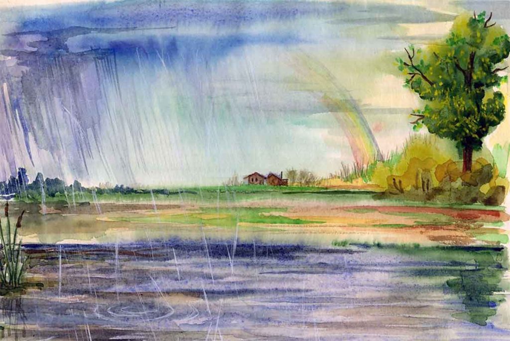 Фет - Весенний дождь, иллюстрация