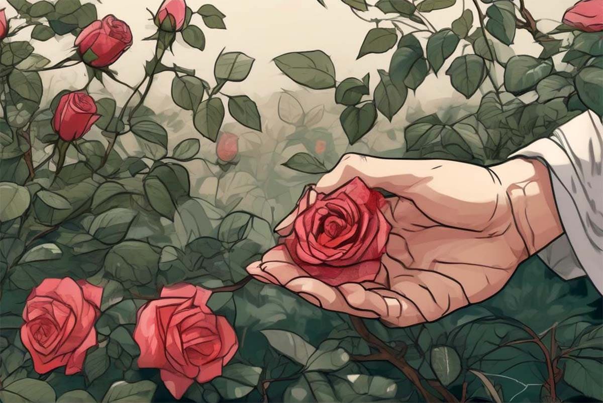 Гейне - Старая роза, иллюстрация