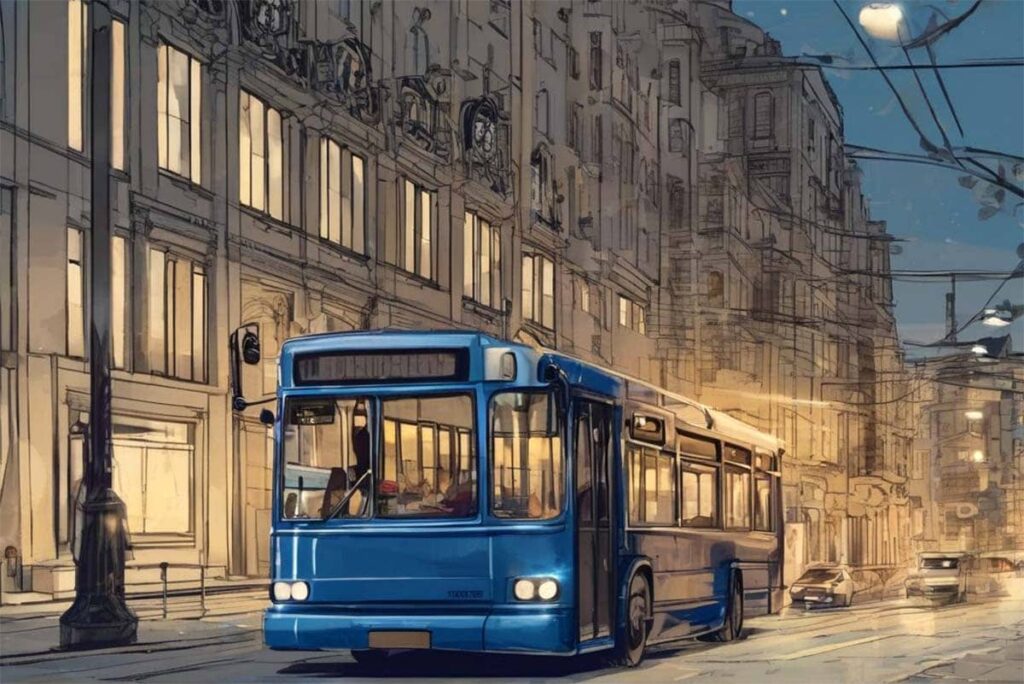 Полночный троллейбус - Окуджава, иллюстрация