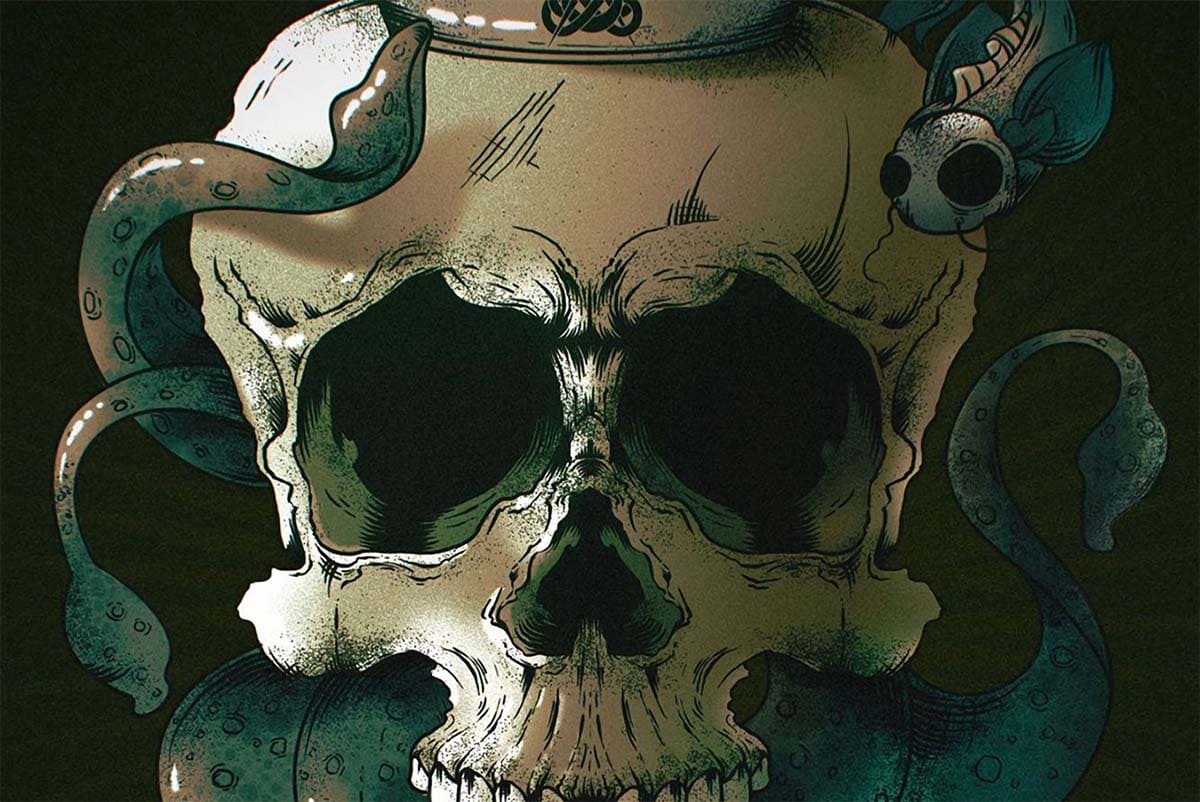 Байрон - Надпись на чаше из черепа, иллюстрация