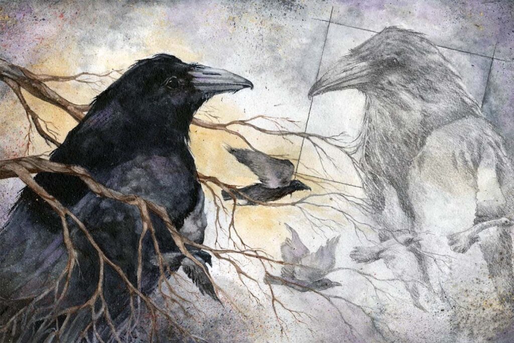 Ворон к ворону летит - Пушкин, иллюстрация