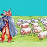 Крылов - Волки и Овцы, иллюстрация